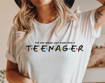 13. Geburtstag T-Shirt UK, Teenager Geburtstag T-Shirt, 13. Geburtstag T-Shirts für Frauen Männer, personalisierte Geburtstagsgeschenk für Mädchen 2022