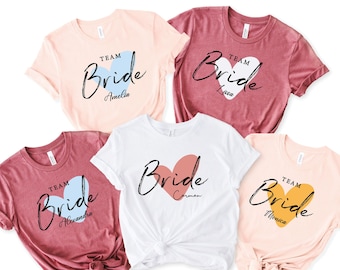 Personalised Hen Party T Shirts, Team Bride T Shirt, Hen Party Shirt, Bachelorette Party Shirt, Bachelorette Shirt, Colorful Heart Hen Party