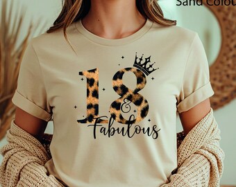 Personalised 18th Birthday T Shirt, Custom Age 18 Tee, Birthday Gift for Her, 18th Birthday Outfit, Funny Birthday Shirt, Lapord Birthday