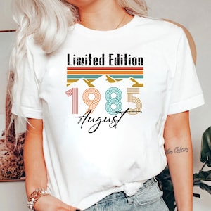 1985 Birthday Tshirt,40th Birthday Gifts, Customise month & year Birthday Tshirt, Vintage 1985 Birthday Shirt,1985 Month,  Bluf vintage