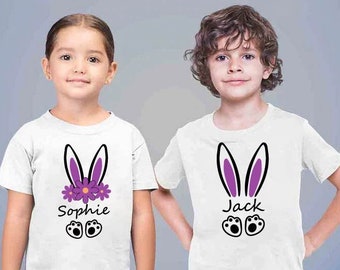 Easter Kids T-Shirt, Easter Gift, Bunny T-Shirt, Personalised T-Shirt