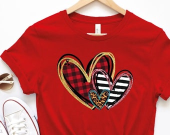Valentine&#39;s Shirts for Women ,Valentine&#39;s shirt for women, LOVE Shirt, Cute Valentine&#39;s Tshirt heart, Leopard Heart