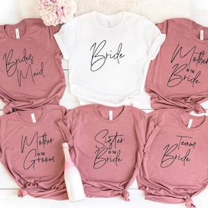 Mother of the Bride Shirt, Bridal Party Shirts, Bride Shirt, Bridesmaid Shirts, Bachelorette Party Hen Party Tshirt image 1