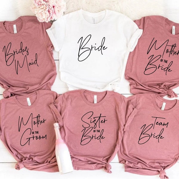 Mother of the Bride Shirt, Bridal Party Shirts, Bride Shirt, Bridesmaid Shirts, Bachelorette Party Hen Party Tshirt