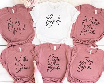 Mother of the Bride Shirt, Bridal Party Shirts, Bride Shirt, Bridesmaid Shirts, Bachelorette Party Hen Party Tshirt