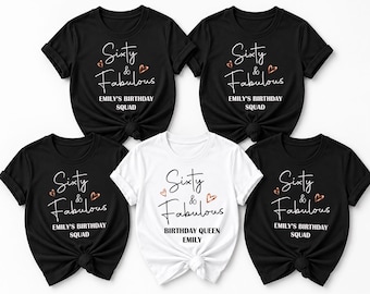 Custom 60th Birthday 1966  T-Shirt,Birthday  Group Shirts, Squad matching tees, Bold 60