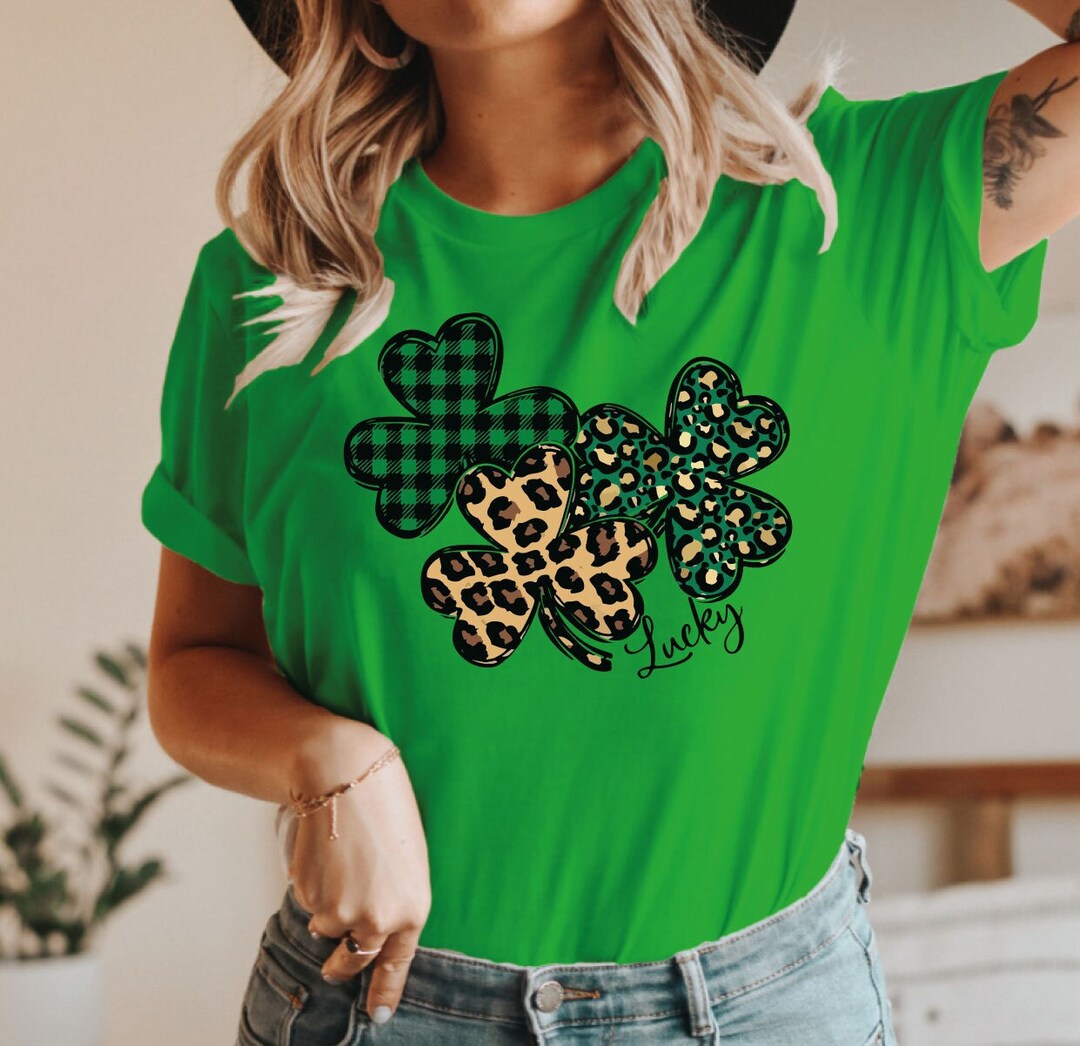 ELDPS Men's St. Patrick's Day Shirt - Lucky Shamrock Hawaiian Button Down Short Sleeve Top