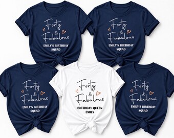 Custom 40th Birthday 1986  T-Shirt,Birthday  Group Shirts, Squad matching tees, Bold 40