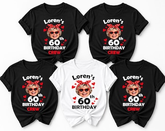 Custom photo 60th Birthday 1966  T-Shirt, Crew Shirts, Squad matching tees, Love 60
