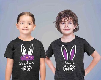 Easter Kids T-Shirt, Easter Gift, Bunny T-Shirt, Personalised T-Shirt