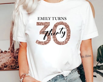 Personalised Custom Printed tshirt UkCustom Birthday T shirt ,age" 18 20 21 30 40 50. Custom birthday gift, Perfect Gift. Timeless thirty