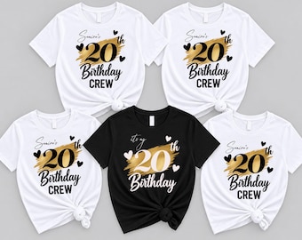 Custom 20th Birthday Teenager  T-Shirt,Birthday  Group Shirts, Squad matching tees, Maddy 20