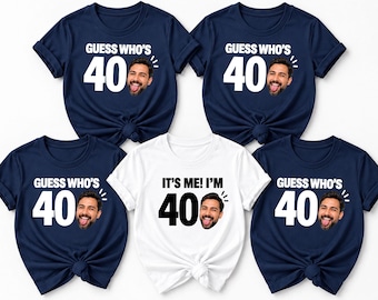 Custom 40th Birthday Photo T-Shirt,Birthday  Group Shirts, Squad matching tees, GO40