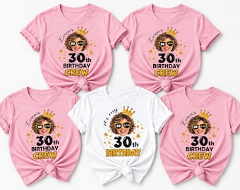 Personalized 30th Birthday Photo Shirt Custom Face Party Tee, Custom 60th Birthday Photo T-Shirts: Matching Party Group Shirts,  Queens 30