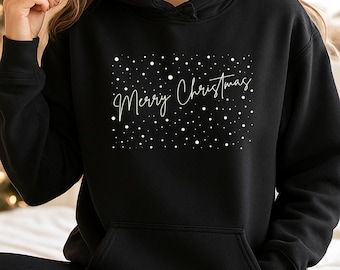 Merry Christmas Hoodie,Nightmare Before Xmass Top,reindeer,grinch,snowman,faith gift,santa claus,Elf,festive holiday season, Snow merry