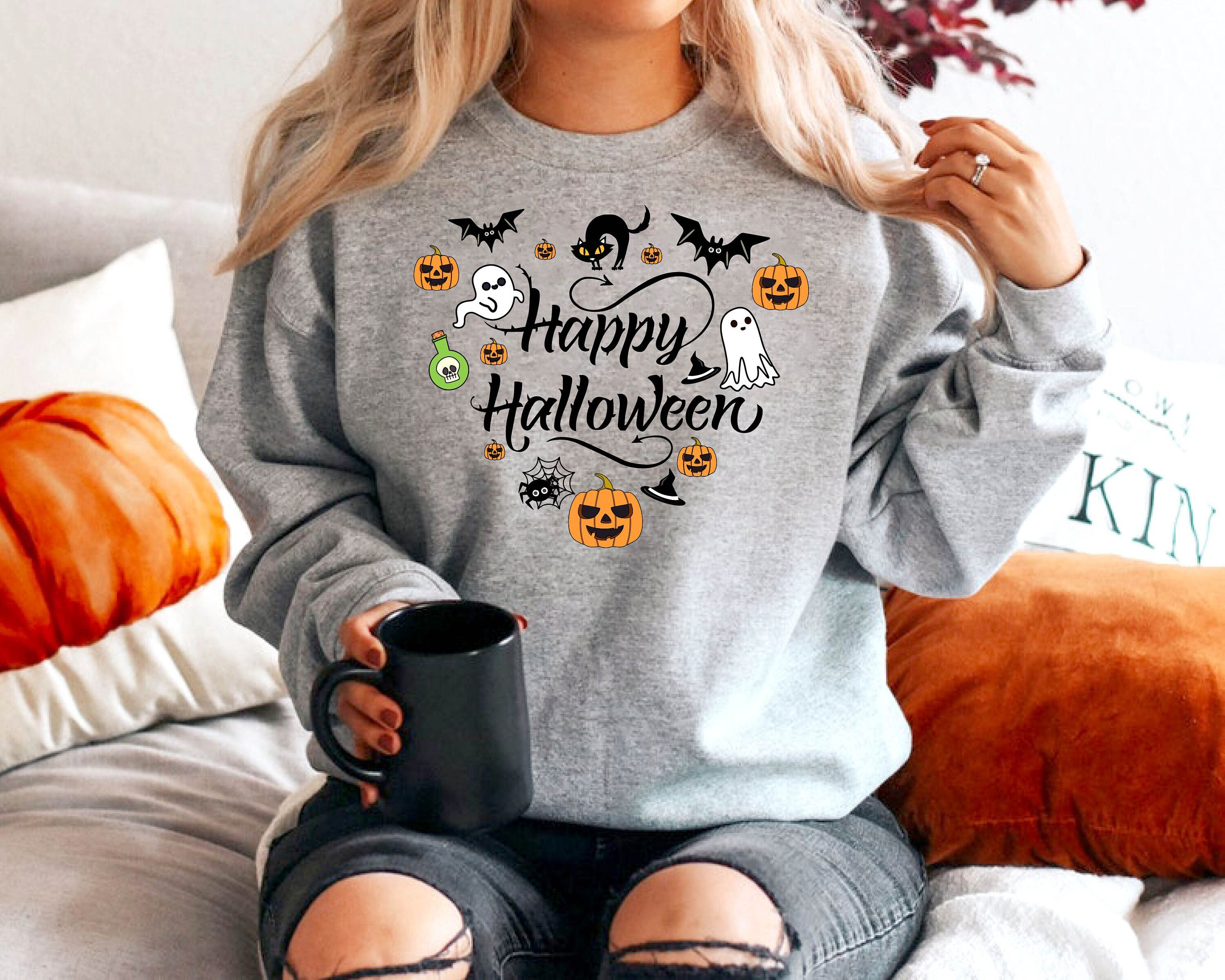 Happy halloween witches sweatshirt hotsell