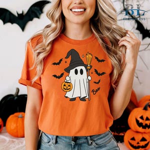 Witch Halloween shirt, ladies funny Halloween shirt, Halloween Gift,Four gooseTee,Tshirt Chick or treat, Halloween kids tee, Boo and Broom