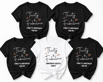 Personalised Custom T-shirt for woman, 30th Birthday shirt,Fabulous Bithday, Custom Age birthday gift, Perfect Sparkly Birthday, Bold 30