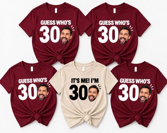 Custom 50th Birthday Photo T-Shirt,Birthday  Group Shirts, Squad matching tees, GO30
