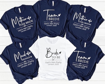 Personalised Hen Party T Shirts, Team Bride T Shirt, Hen Party Shirt, Bachelorette Party Shirt, Bachelorette Shirt, Hen Party (T)