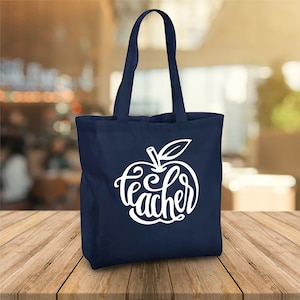 Personalised Teacher Bag, Custom Teacher Tote Bag, Any Name, Rainbow Tote Bag, Teacher Gift, School Leaving Gift , Teacher Typography