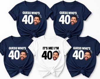 Custom 50th Birthday Photo T-Shirt,Birthday  Group Shirts, Squad matching tees, GO40