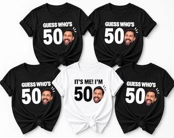 Custom 50th Birthday Photo T-Shirt,Birthday  Group Shirts, Squad matching tees, GO50