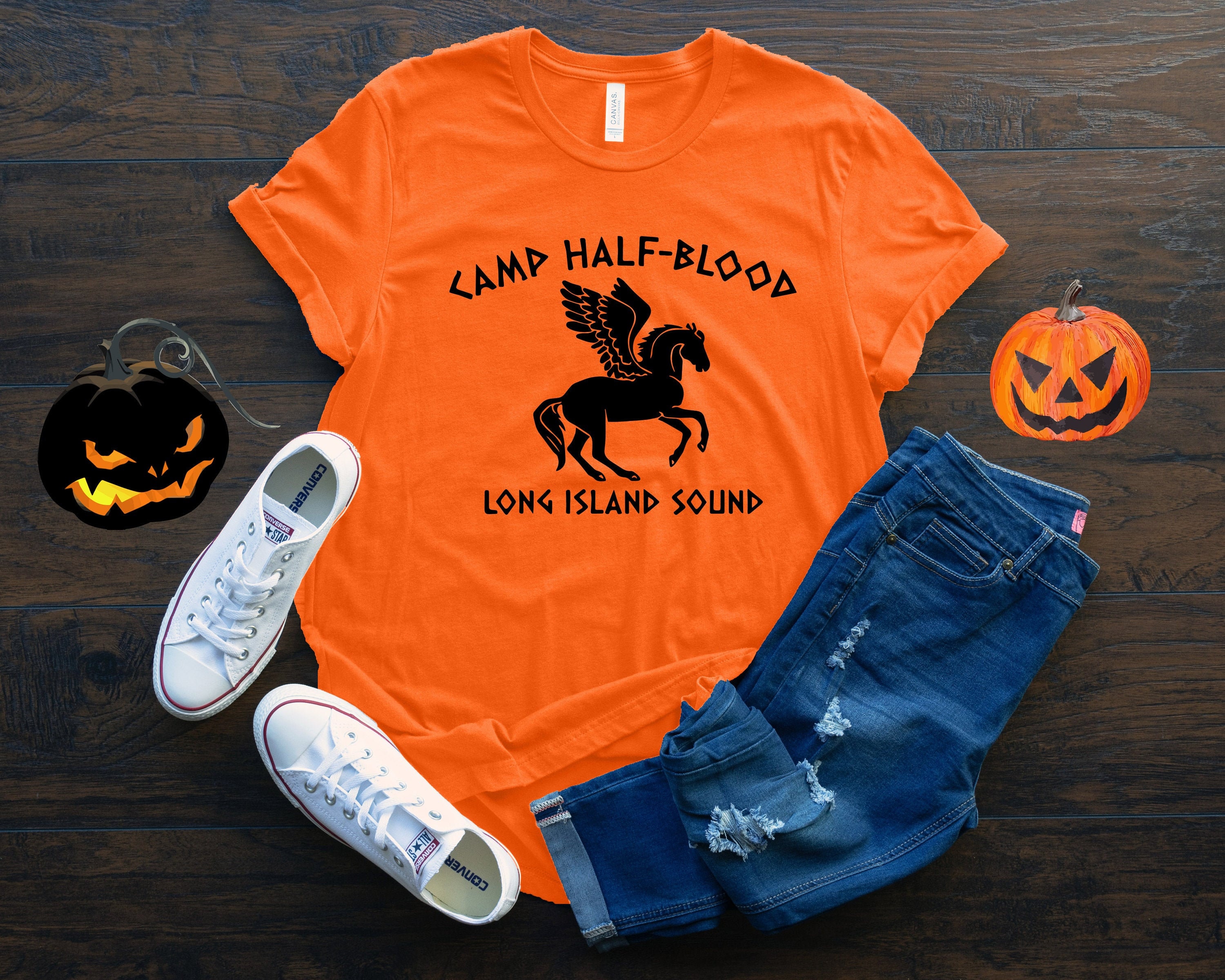  ALLNTRENDS Hombre Camiseta Camp Half Blood, naranja/fiesta de  bloques, S : Ropa, Zapatos y Joyería