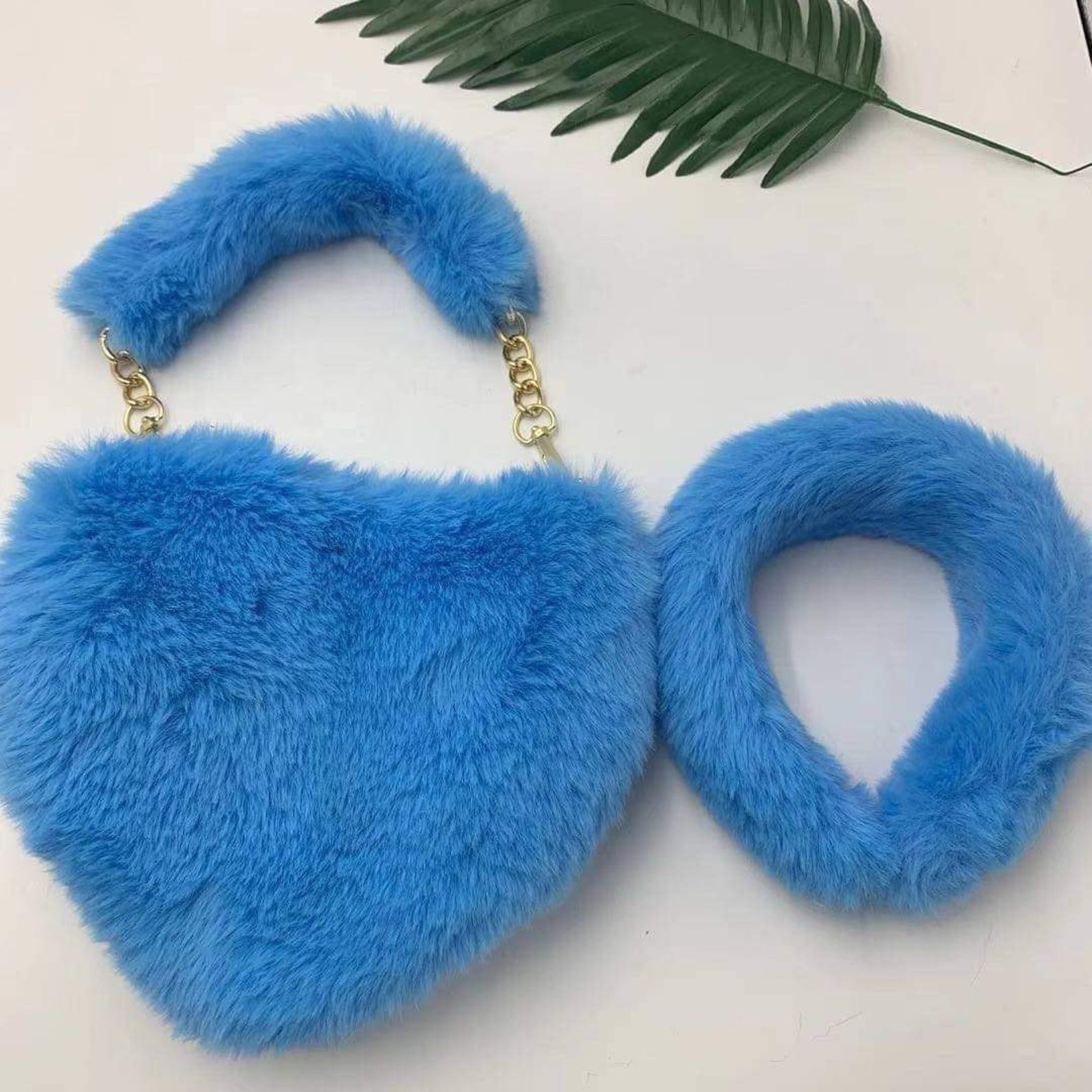 Faux fur heart purse fur heart bag Etsy