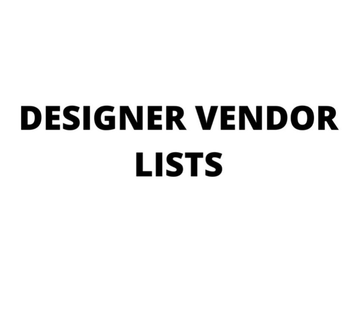 Designer Vendor Lists Etsy