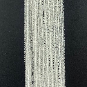4.5 ~ 5.5mm Crystal Quartz Gemstone Bead Necklace / Crystal Gemstone / Clear Crystal Necklace / DIY Jewelry / April Birthstone