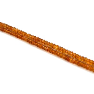 3.5mm Citrine Gemstone Bead Necklace /Orange Crystals / Citrine Gemstone Strand /DIY Jewelry /November Birthstone