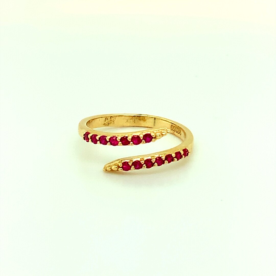 14K Yellow Gold Ruby Ring, 14K Solid Gold Ring, Natural Ruby Ring, July ...