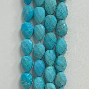 Turquoise Gemstone Bead Strand: 14x10mm Teardrop, December Birthstone