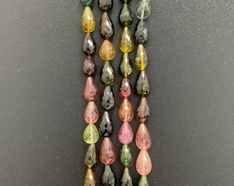 11x7mm Tourmaline Gemstone Bead Necklace / Color Crystal / Multicolor Gemstones Strand / DIY Jewelry / October Birthstone
