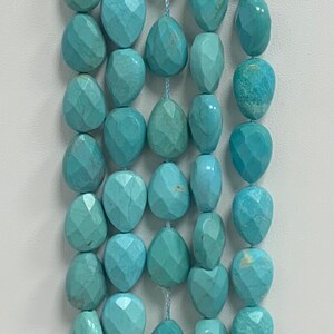 14x10mm Turquoise Gemstone Bead Necklace /Blue Crystals / Turquoise Gemstone Strand /DIY Jewelry / December Birthstone
