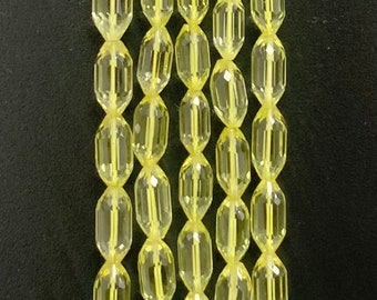 14.5x7mm Lemon Quartz Gemstones / Lemon Yellow Crystals / Lemon Quartz Necklace / DIY Jewelry / February Birthstone