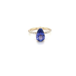14k Yellow Gold Ring / Tanzanite Ring / Diamond Ring/ Anniversary gifts for her