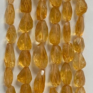 10-18x8-11mm Citrine Gemstone Bead Necklace /Orange Crystals / Citrine Gemstone Strand /DIY Jewelry /November Birthstone