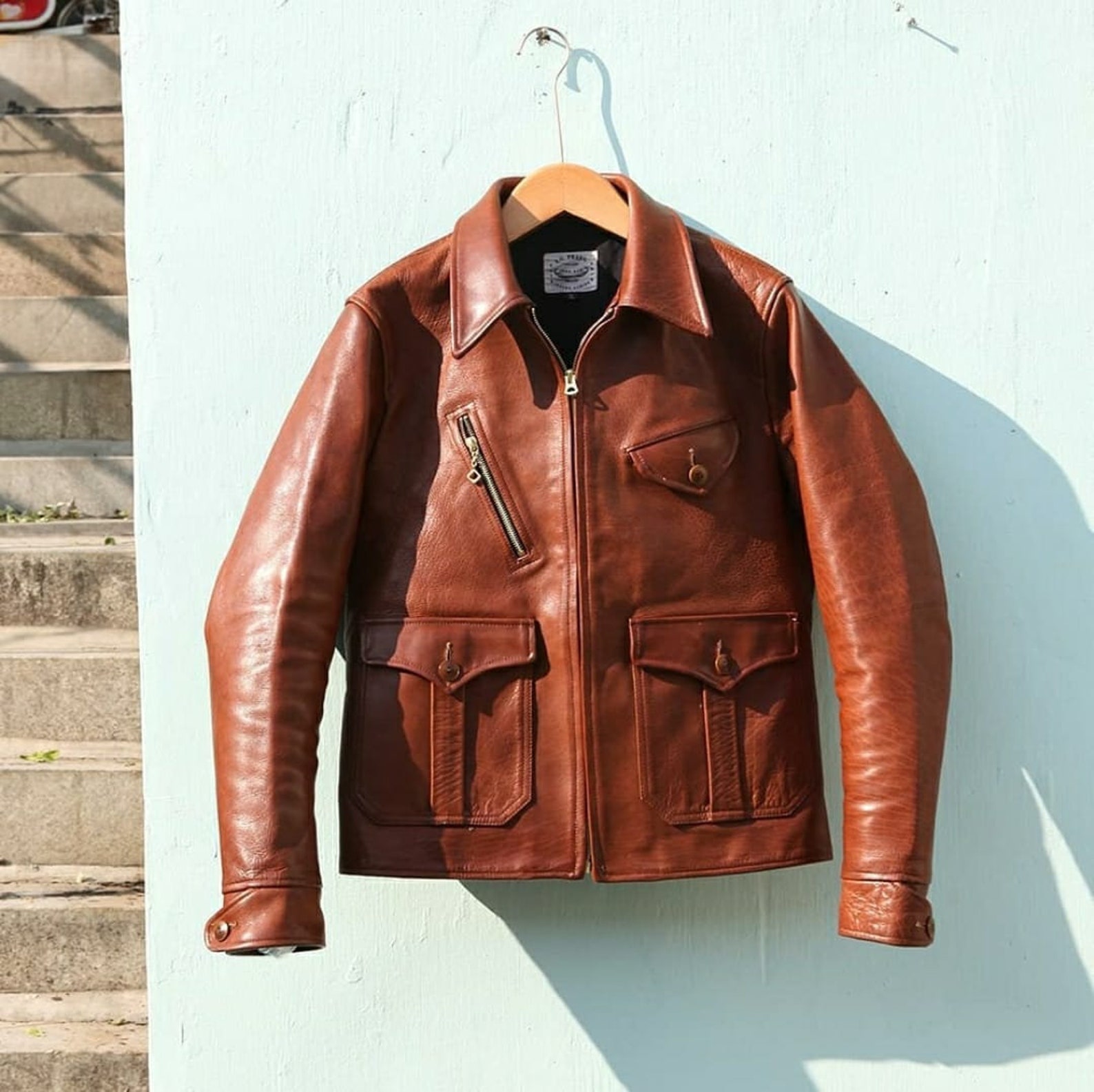 Classic Newsboy Leather Jacket Buffalo Hide Thickness 1.6 Mm | Etsy