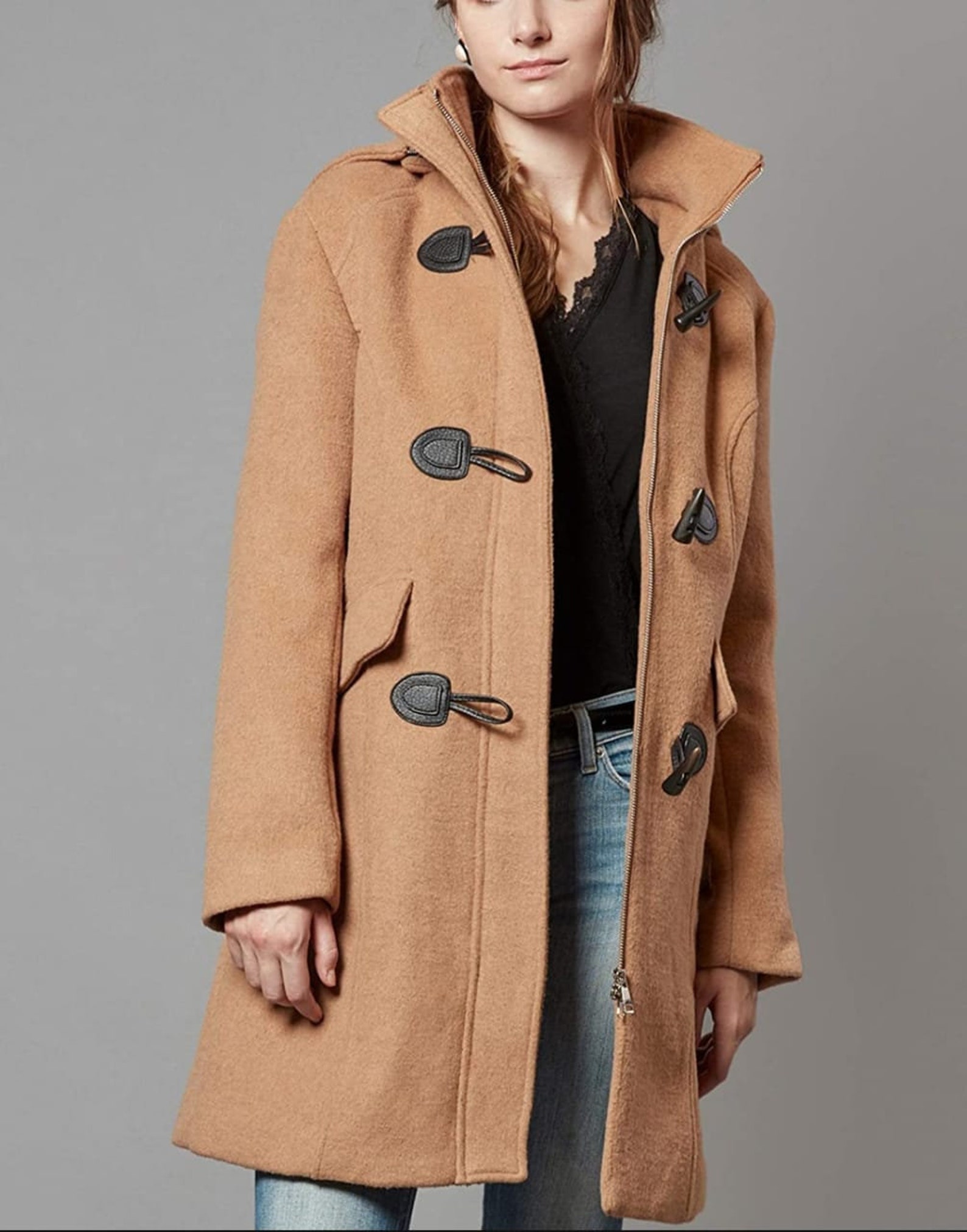 Women Wool Coat Hoodie Winter Classic Duffle Toggle Pea Coats Etsy