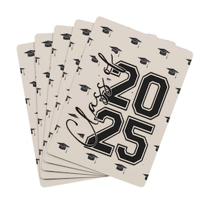 Abschluss-Jahr 2025-Pokerspielkarten, Abschluss-Gastgeschenk, maßgeschneidertes Kartenspiel, personalisierte Spielenacht, Klasse von 2025 Geschenk