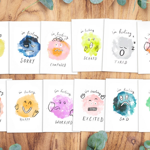 Emotion flashcards. Feelings, moods & emotions communication prompts. E.Y.F.S, toddler, S.E.N.D, DIGITAL DOWNLOAD Printable