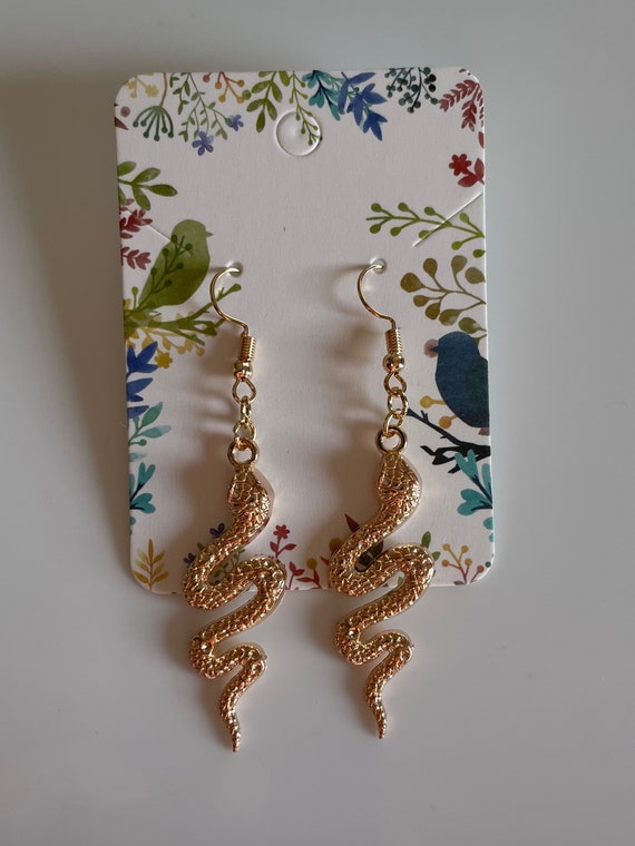 Rose Gold Snake Earrings Etsy Australia