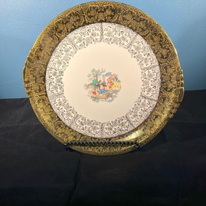 Vintage Royal China 22 K Gold Padem City Pottery Co. Speiseteller
