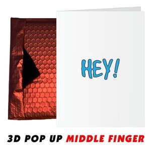 EHI! Vaffanculo tu! - Pop-up per dito medio 3D / Calzini scherzo / Regalo bavaglio sporco / Calzini da annusare / Regalo per fidanzato / Regalo scherzo