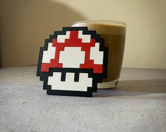 Super Musroom 1UP Pixel Untersetzer