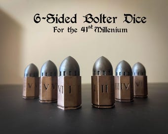 D6 Bolter Dice Set: Solid Resin 40k RPG Tabletop Gaming