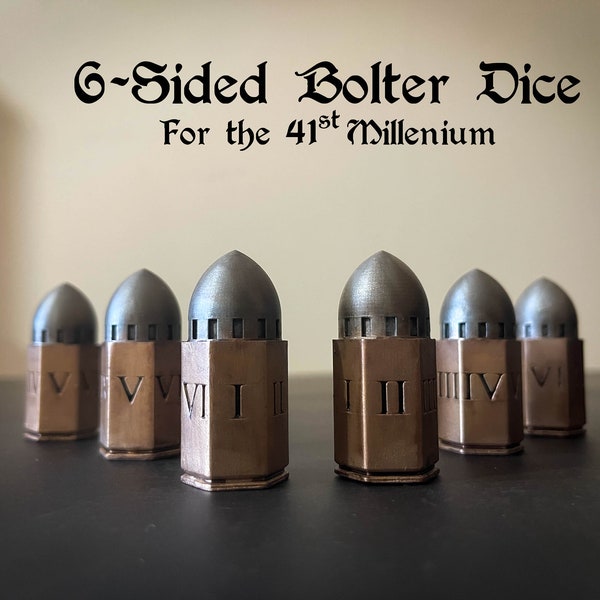 D6 Sided Bolter Dice Set | Solid Resin Fantasy Tabletop W40k Grimdark Roleplaying RPG Role Playing