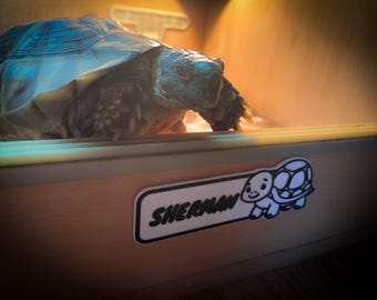Op maat gemaakt reptiel amfibie naamplaatje tag voor vivarium, tank, aquarium